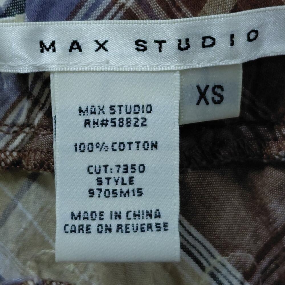 Max Studio Embroidered A-Line Knee Length Plaid Skirt Women Size XS - Picture 6 of 10